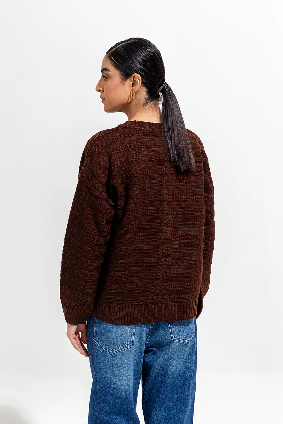 KNITTED CREW NECK CARDIGAN - Image 3