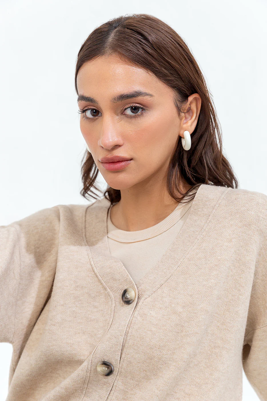 V NECK KNIT CARDIGAN - Image 2