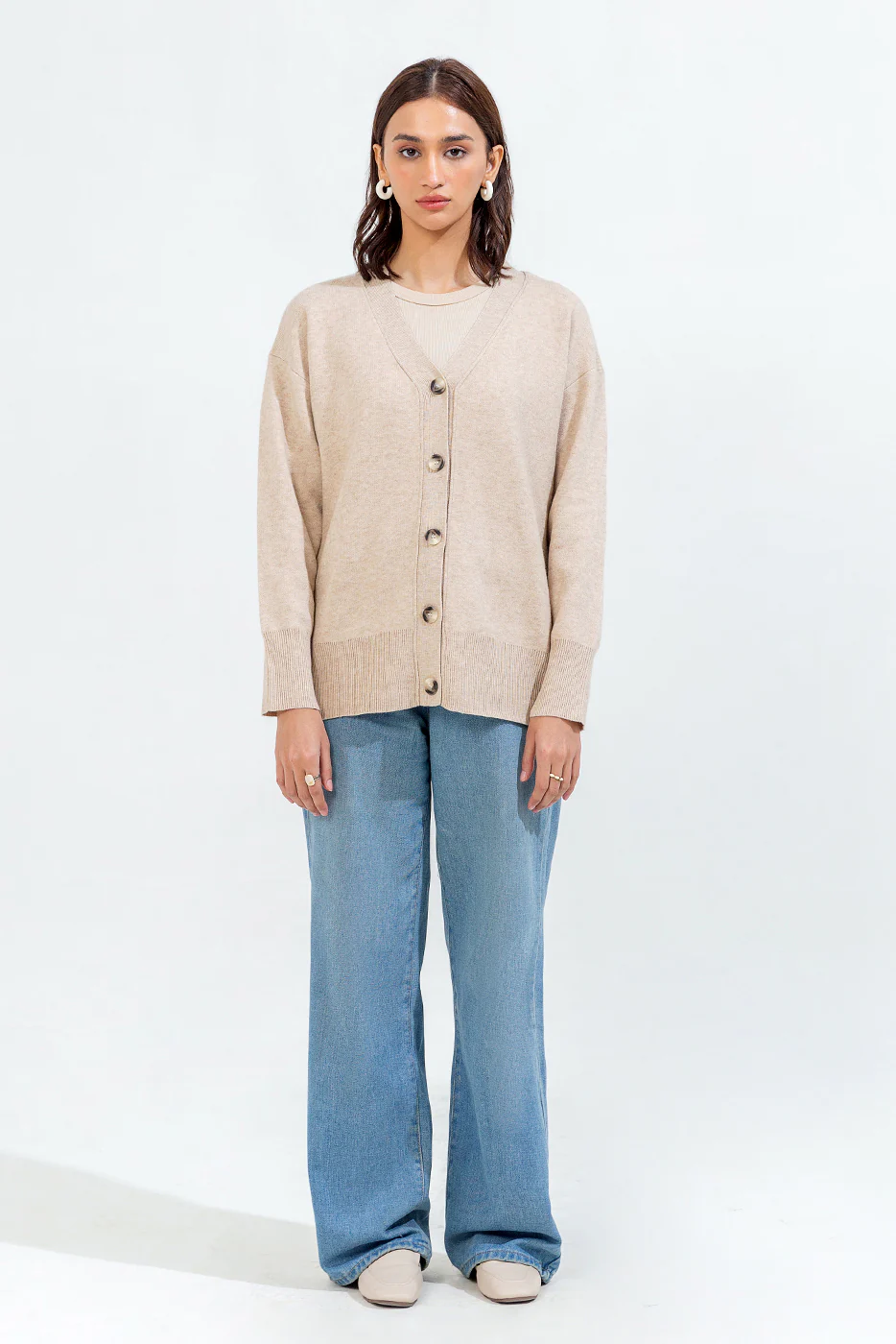 V NECK KNIT CARDIGAN - Image 4