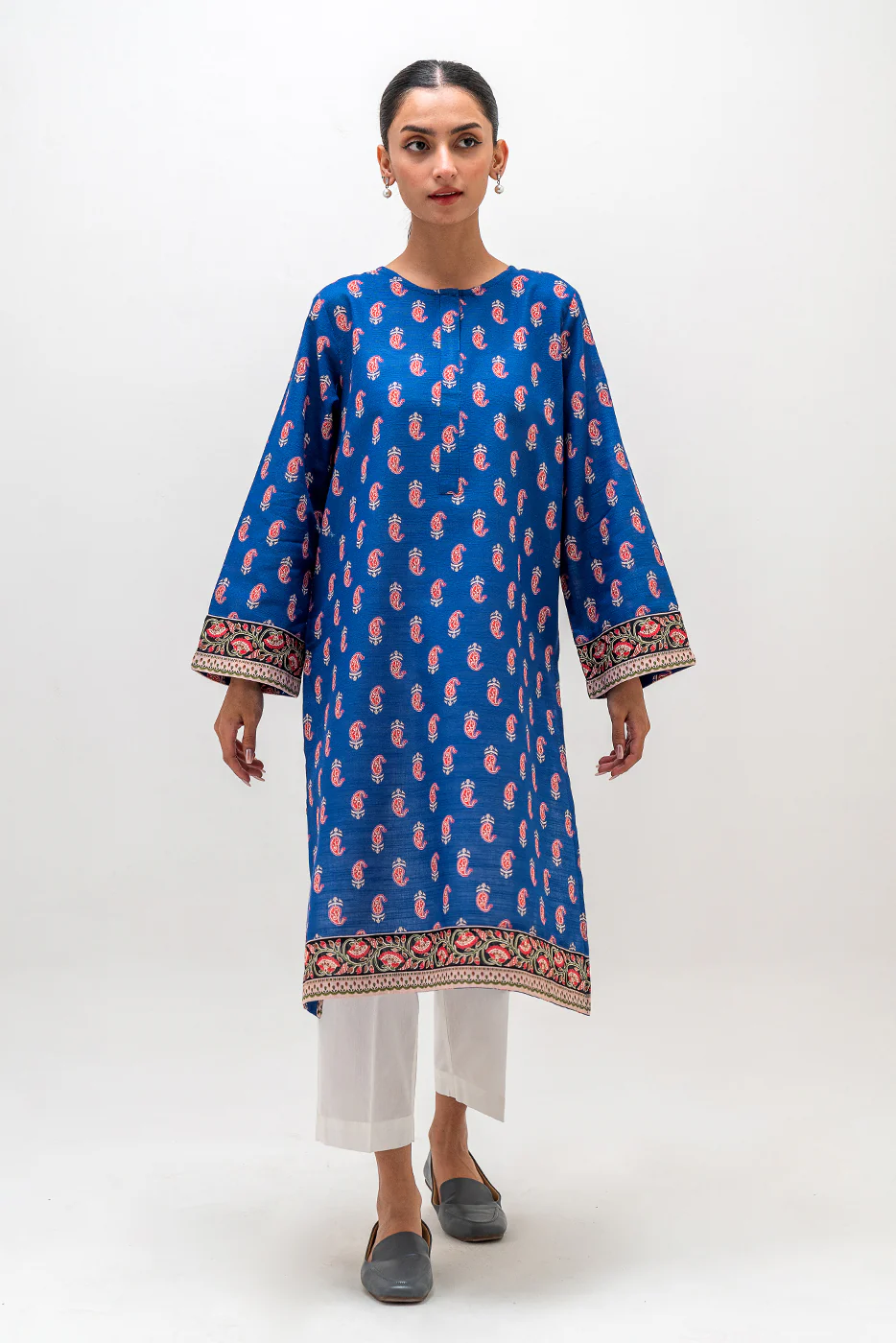 PRINTED KHADDAR SHIRT (PRET) - Image 2