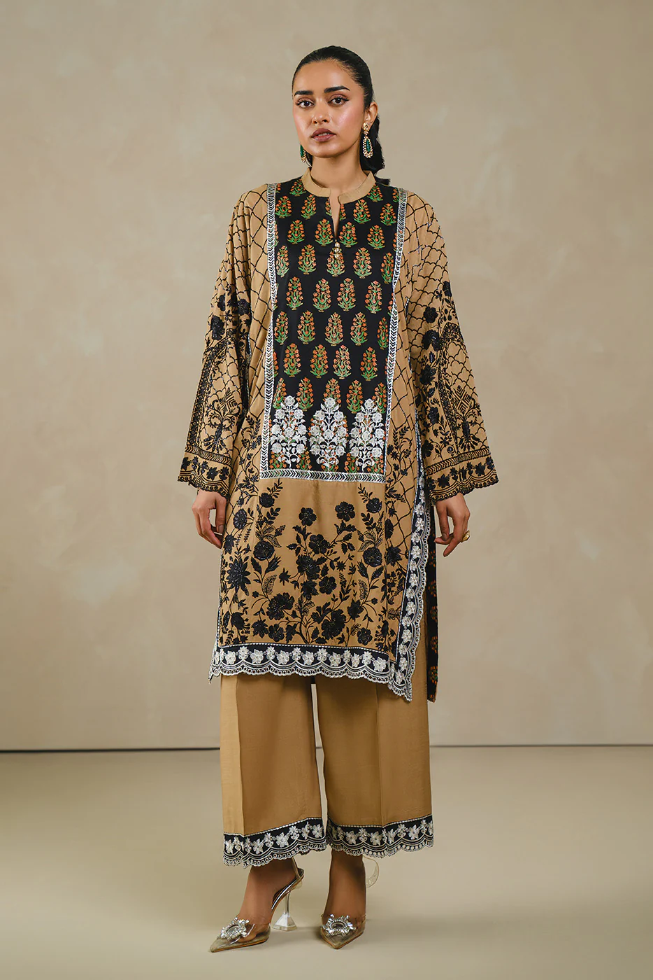 2 PIECE EMBROIDERED RAW SILK SUIT (LUXURY-PRET) - Image 2
