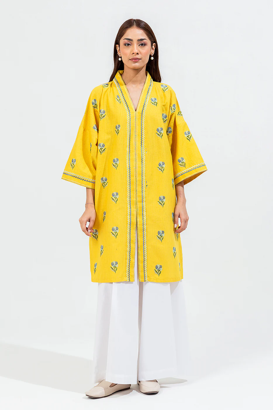 EMBROIDERED KHADDAR SHIRT (PRET) - Image 2