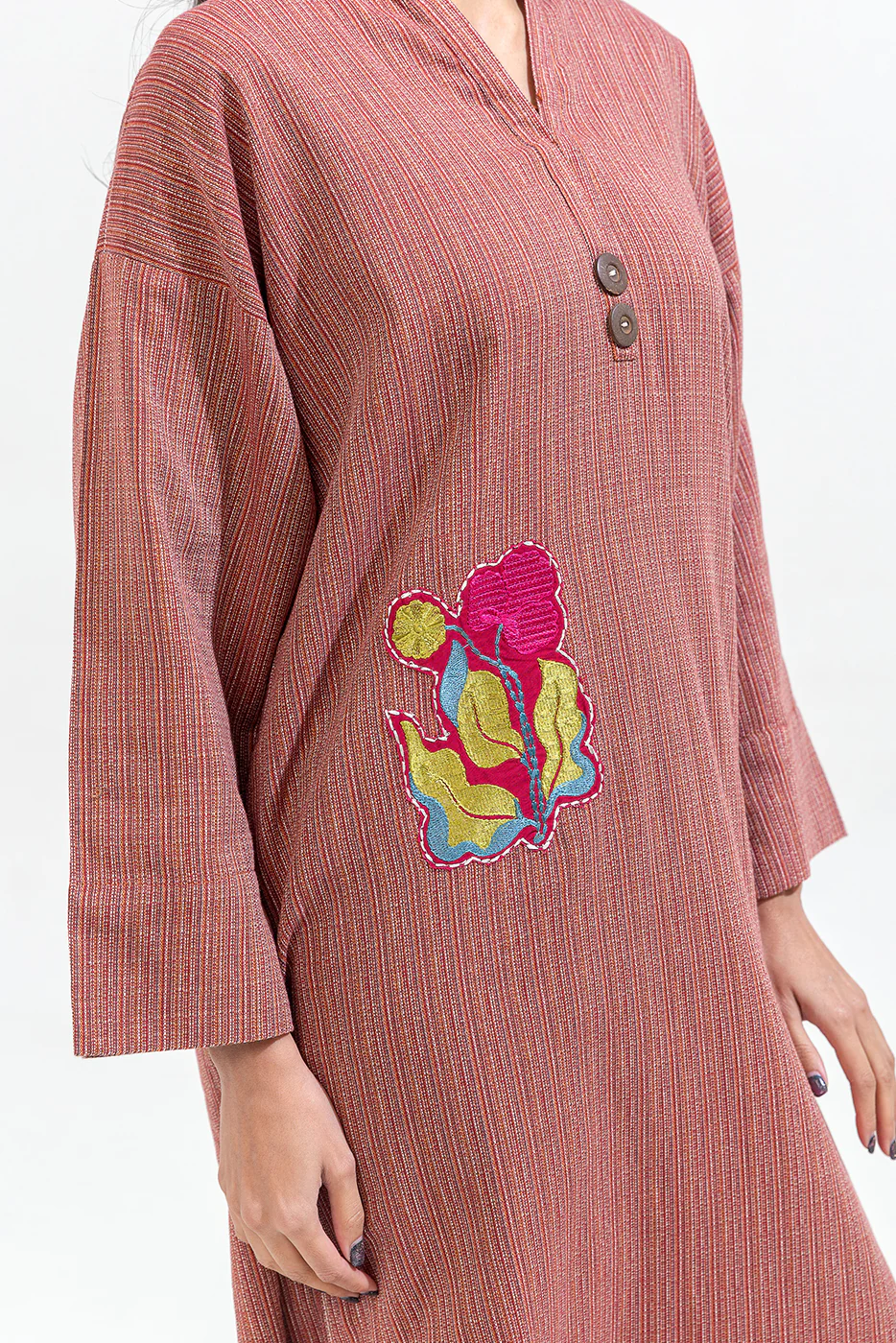2 PIECE EMBROIDERED DOBBY SUIT (PRET) - Image 6