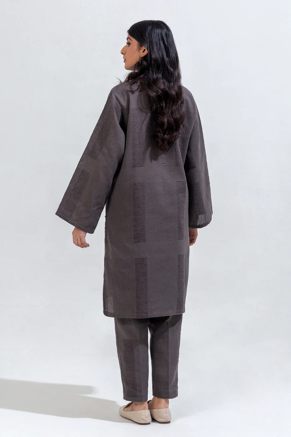 2 PIECE EMBROIDERED YARN DYED SUIT (PRET) - Image 3