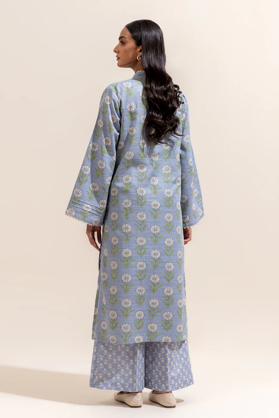 2 PIECE PRINTED KHADDAR SUIT-STONE ASH (UNSTITCHED) - Image 3