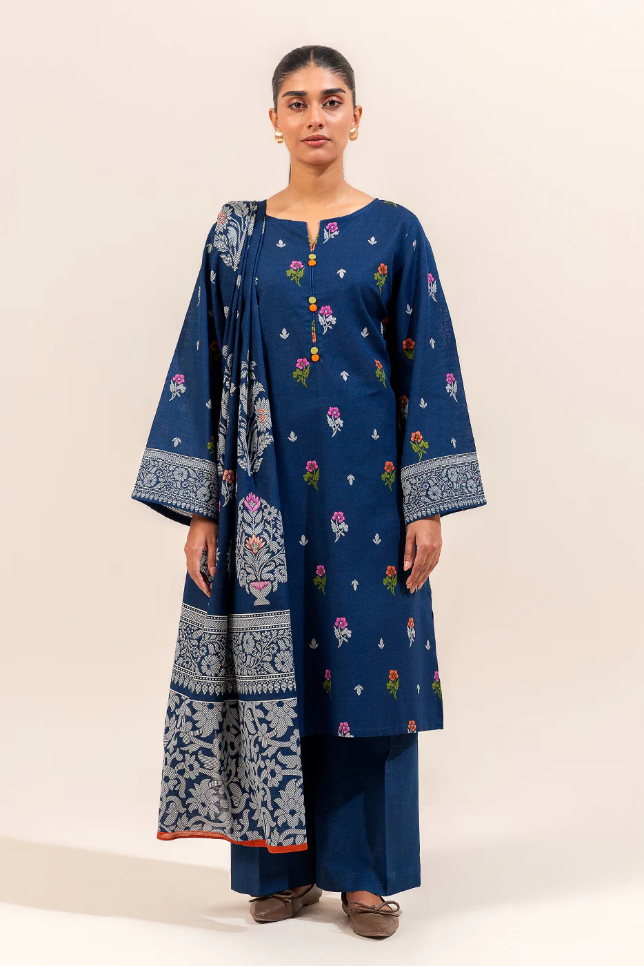 3 PIECE PRINTED KHADDAR SUIT-BLOSSOM RIVIERA (UNSTITCHED) - Image 2