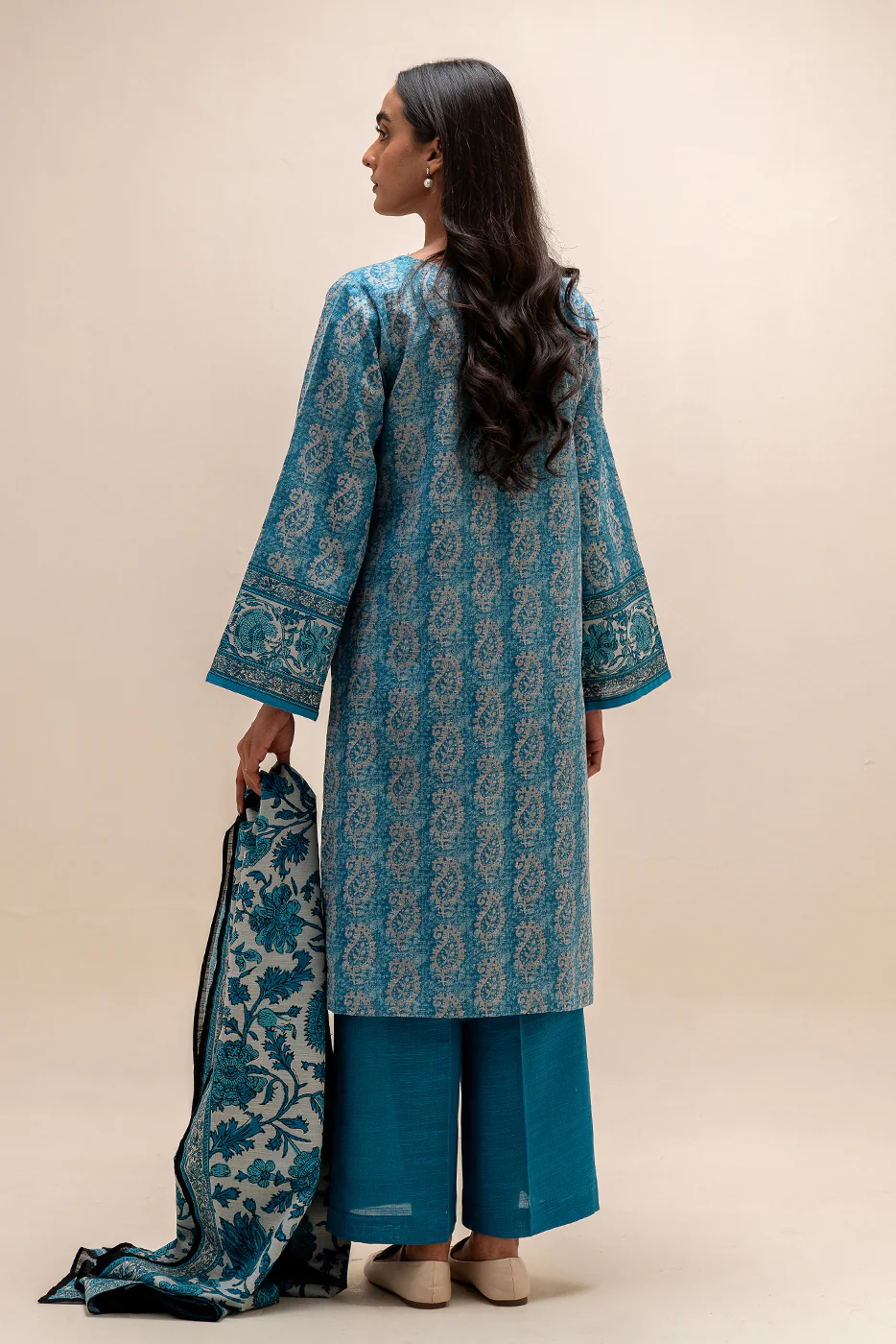 3 PIECE PRINTED KHADDAR SUIT-PAISLEY DUST (UNSTITCHED) - Image 3