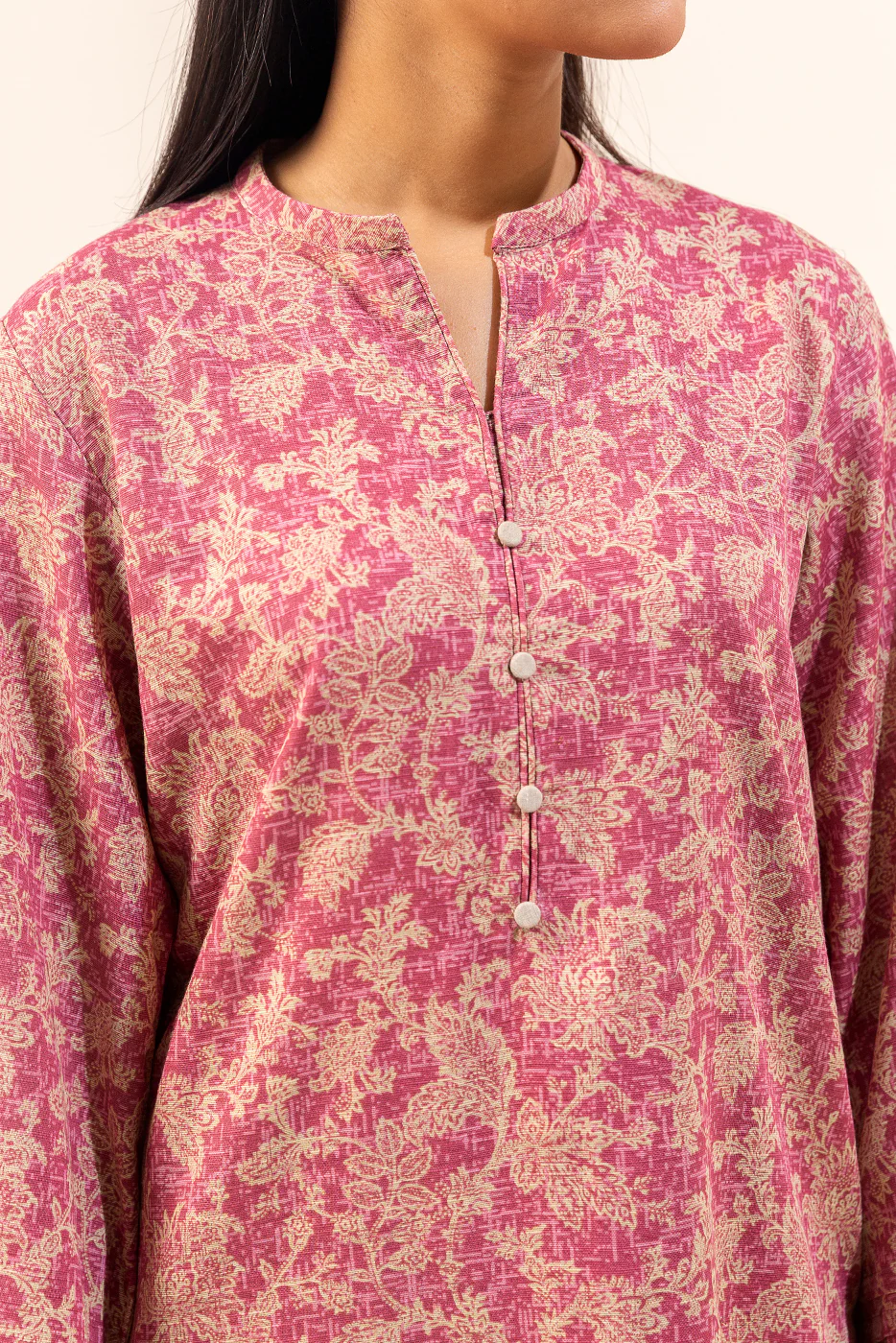 2 PIECE EMBROIDERED KHADDAR SUIT-CARDINAL GLEAM (UNSTITCHED) - Image 2