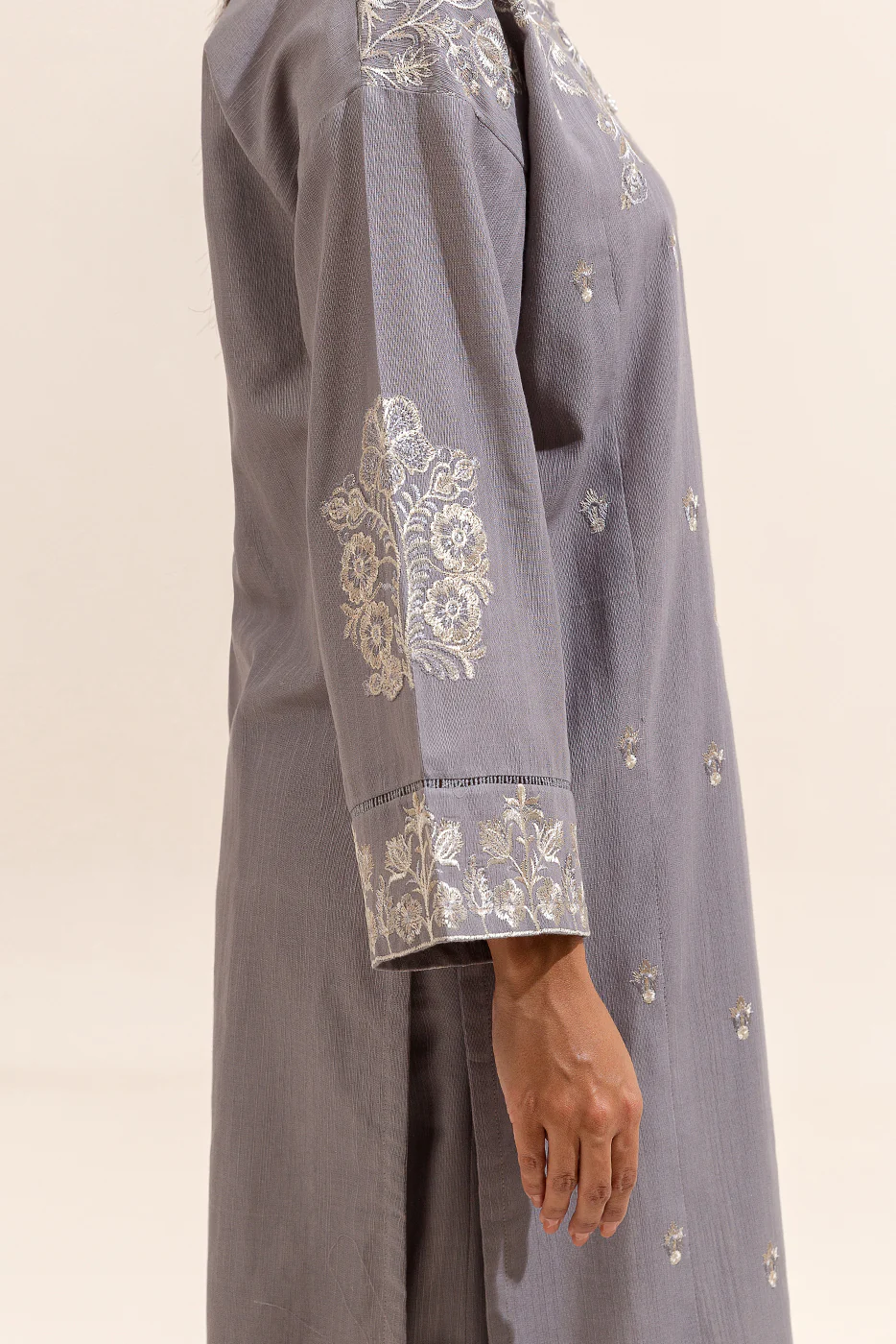 2 PIECE EMBROIDERED KHADDAR SUIT-PERSIAN PEARL (UNSTITCHED) - Image 6