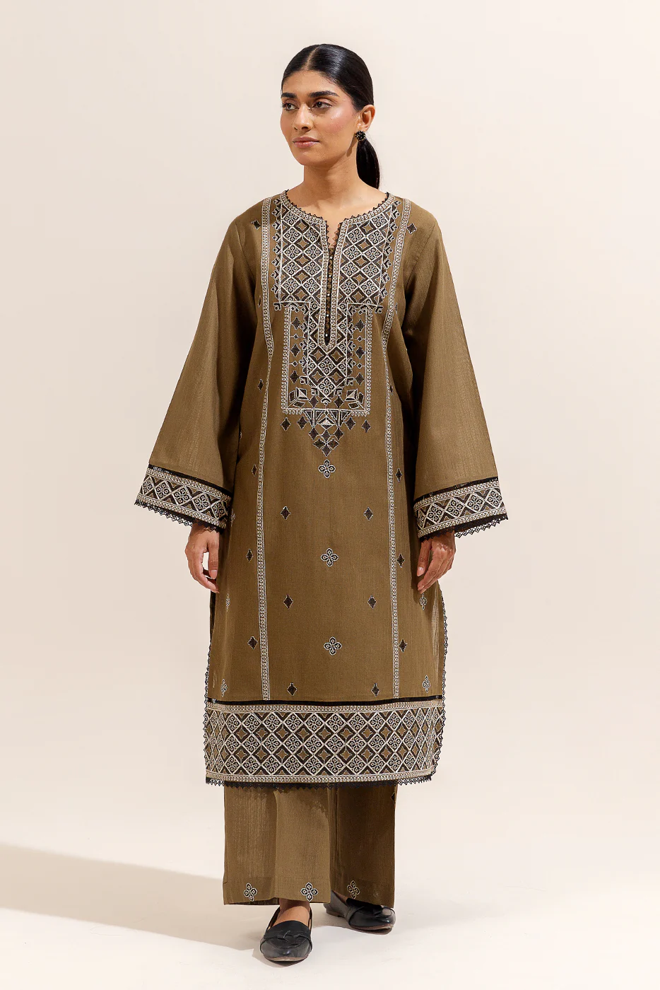 2 PIECE EMBROIDERED KHADDAR SUIT-DIJON CHARM (UNSTITCHED) - Image 3