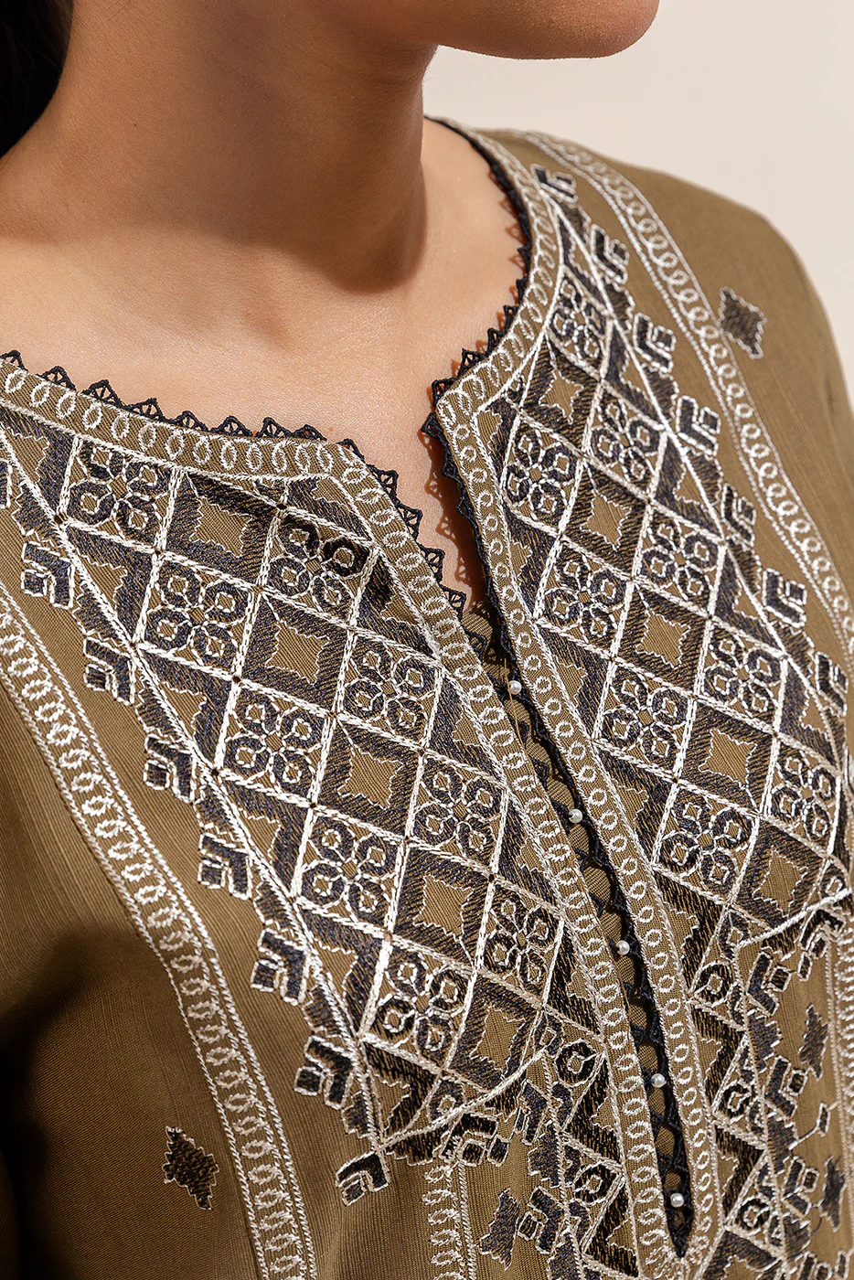 2 PIECE EMBROIDERED KHADDAR SUIT-DIJON CHARM (UNSTITCHED) - Image 5