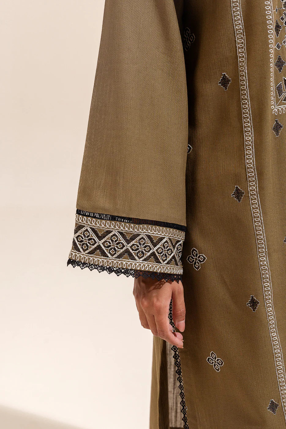 2 PIECE EMBROIDERED KHADDAR SUIT-DIJON CHARM (UNSTITCHED) - Image 6