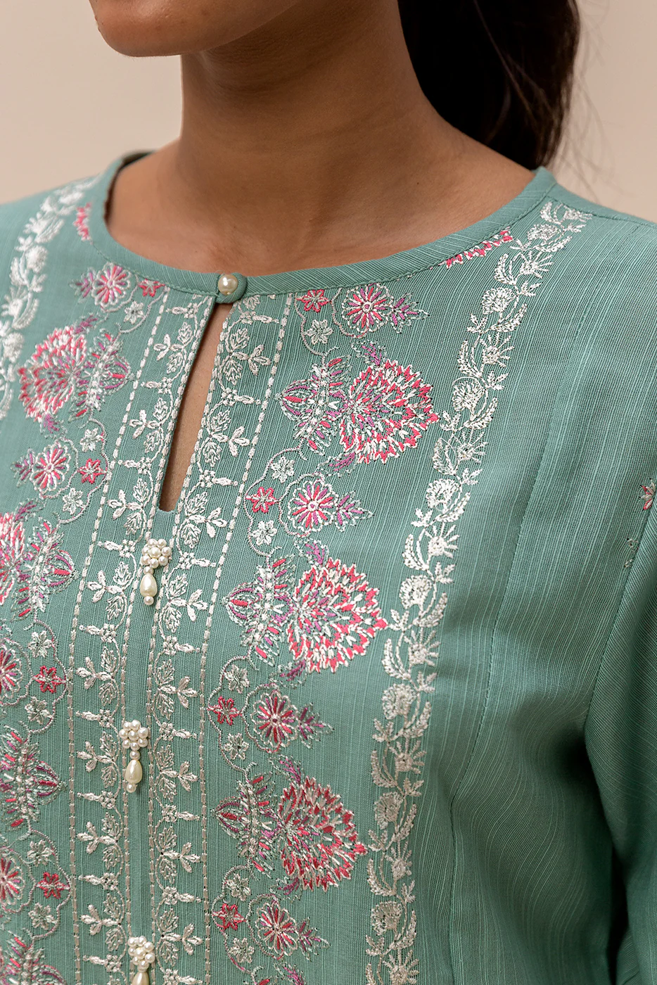 3 PIECE EMBROIDERED KHADDAR SUIT-NEVADA BLUSH (UNSTITCHED) - Image 5