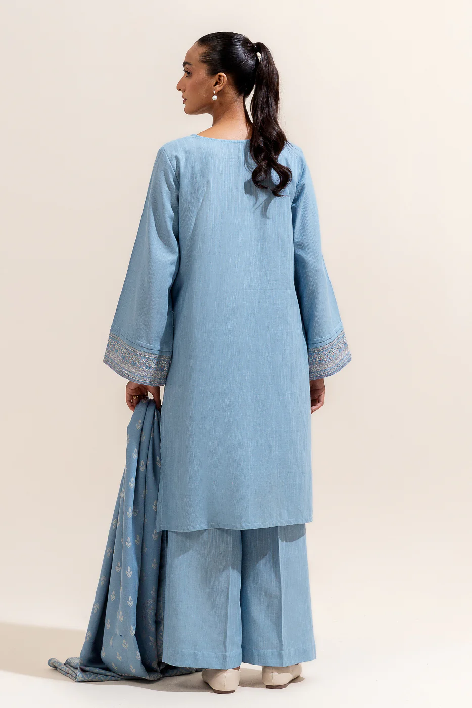 3 PIECE EMBROIDERED KHADDAR SUIT-SHEER BLISS (UNSTITCHED) - Image 4