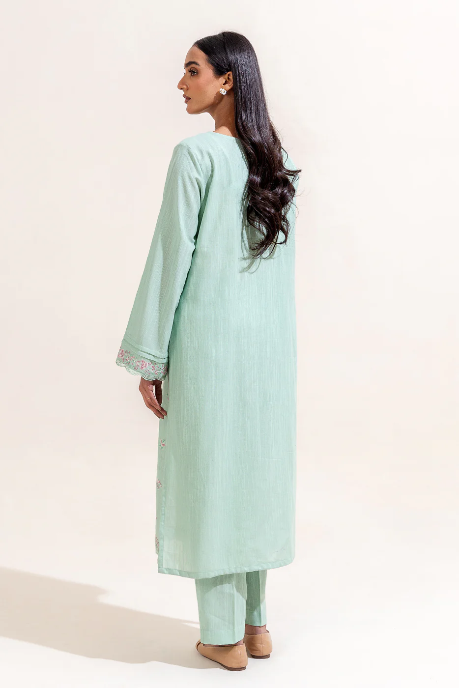 2 PIECE EMBROIDERED KHADDAR SUIT-MINT COLLISION (UNSTITCHED) - Image 3
