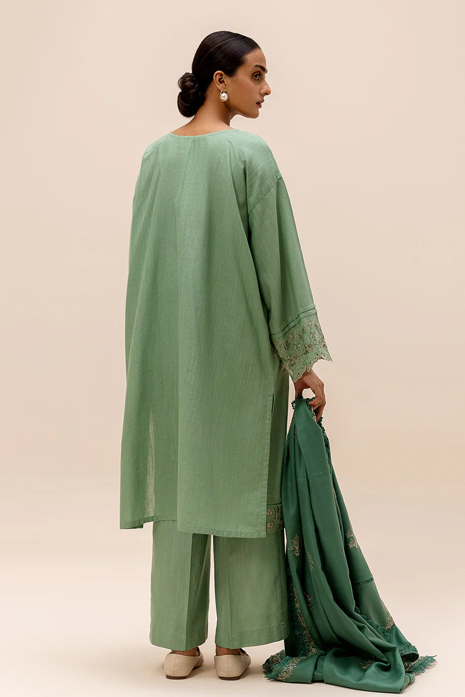 3 PIECE EMBROIDERED KHADDAR SUIT-FERN BLISS (UNSTITCHED) - Image 5