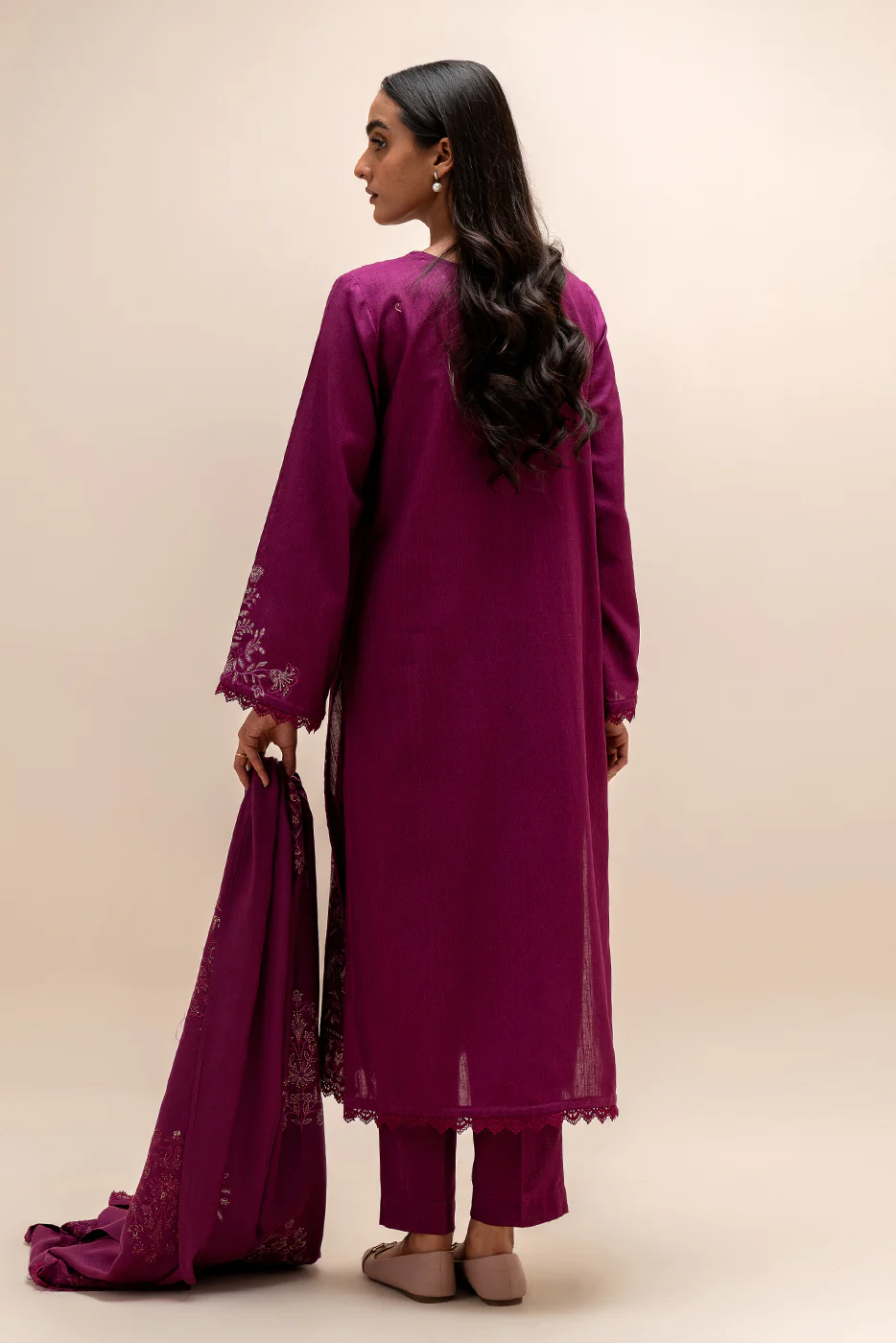 3 PIECE EMBROIDERED KHADDAR SUIT-MULBERRY ADORN (UNSTITCHED) - Image 3