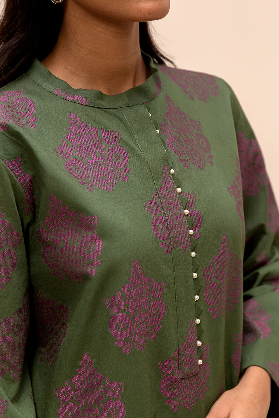 2 PIECE EMBROIDERED JACQUARD SUIT-DRYLAC DEW (UNSTITCHED) - Image 4