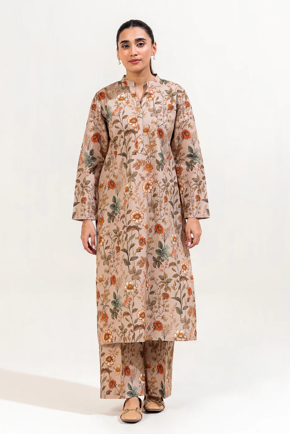 2 PIECE PRINTED LINEN SUIT-FALL GARLAND (UNSTITCHED) - Image 2