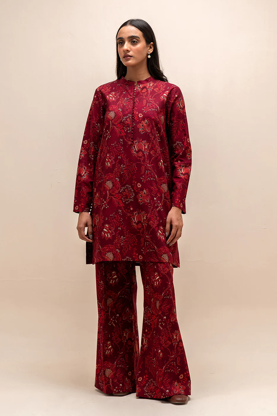 2 PIECE PRINTED LINEN SUIT-SCARLET JACOB (UNSTITCHED) - Image 2