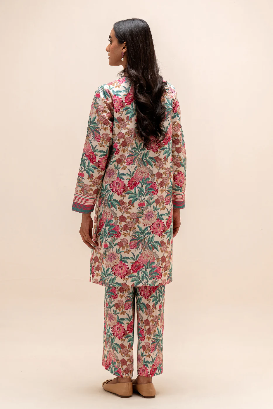 2 PIECE PRINTED LINEN SUIT-BLOSSOM TALE (UNSTITCHED) - Image 3