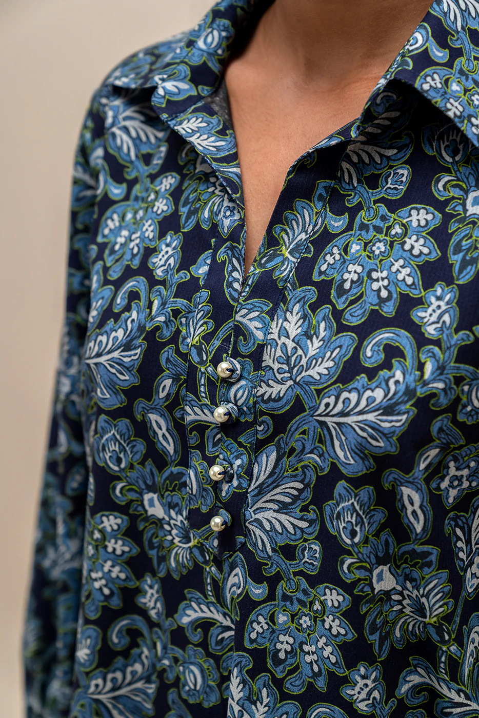 2 PIECE PRINTED LINEN SUIT-PRUSSIAN GILD (UNSTITCHED) - Image 4