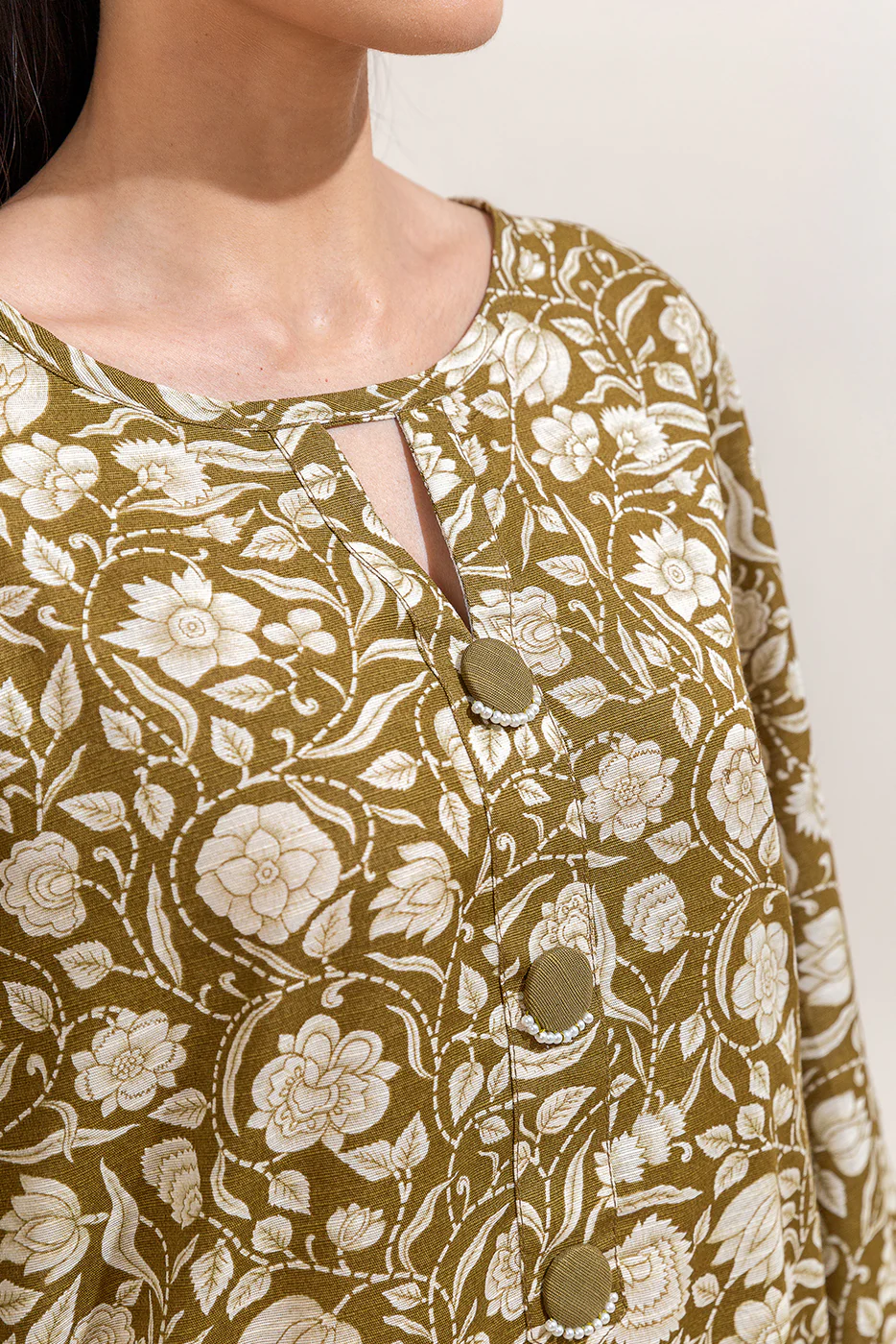 2 PIECE PRINTED KHADDAR SUIT-PESTO GLAZE (UNSTITCHED) - Image 5