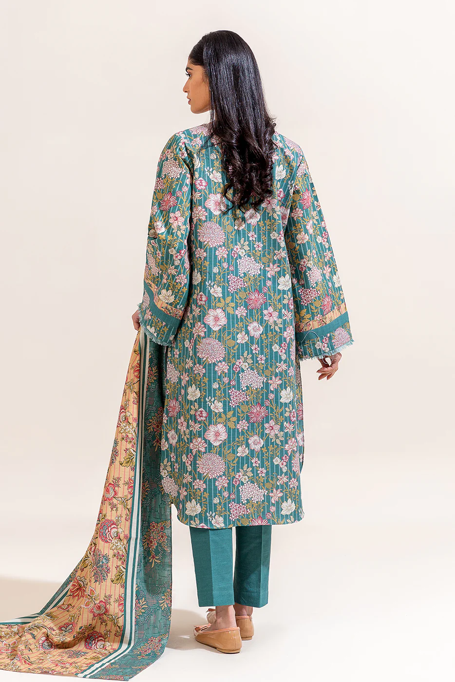 3 PIECE PRINTED KHADDAR SUIT-TURQOOISE GLOOM (UNSTITCHED) - Image 3