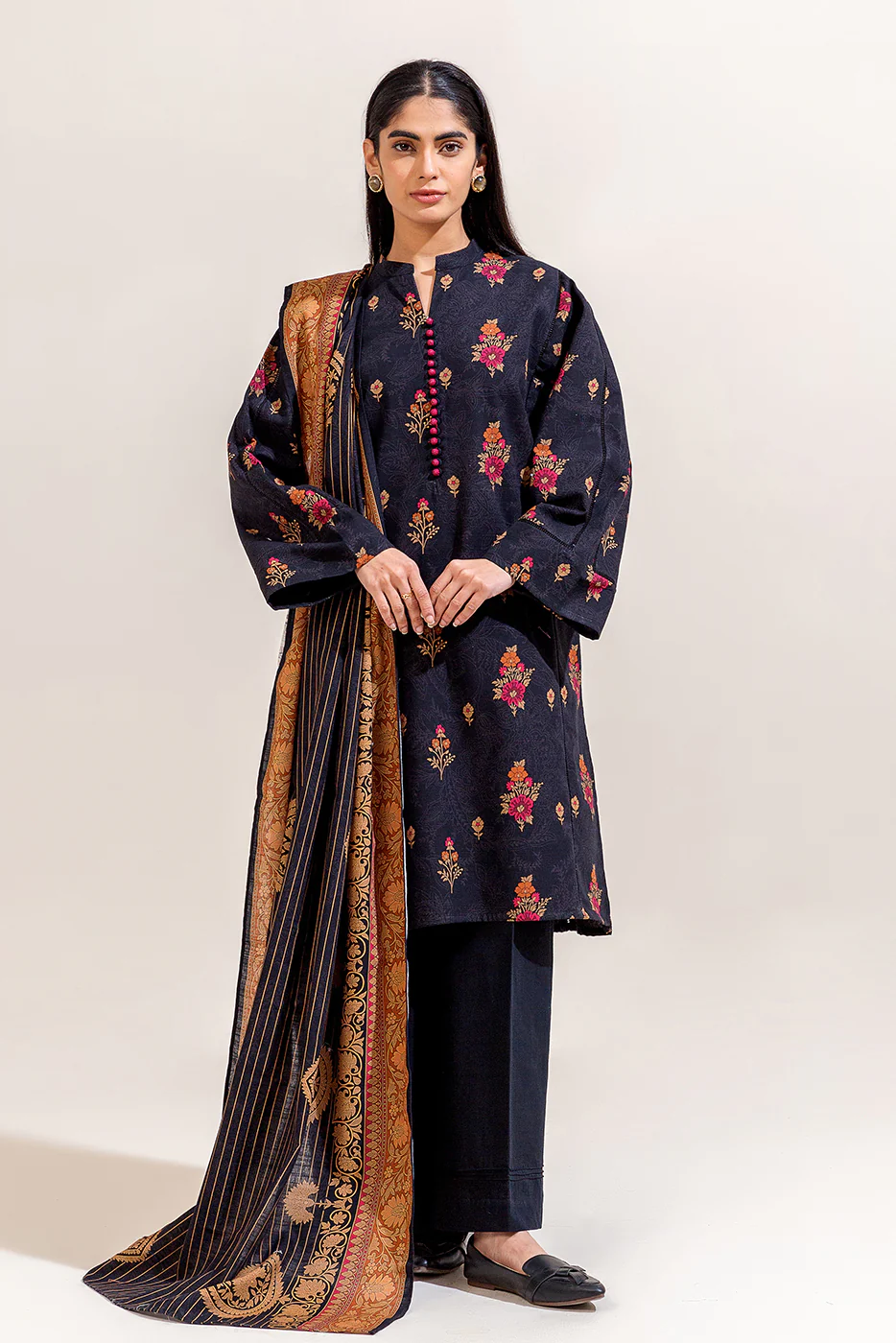 3 PIECE PRINTED KHADDAR SUIT-RAVEN VERVE (UNSTITCHED) - Image 2