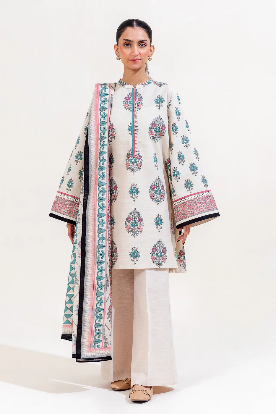 3 PIECE PRINTED KHADDAR SUIT-SPRUCE BLISS (UNSTITCHED) - Image 2