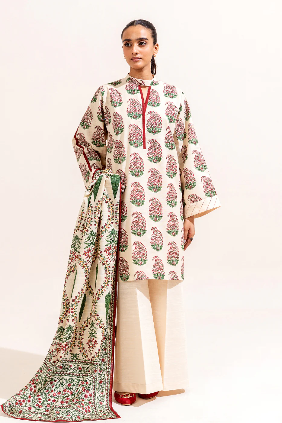 3 PIECE PRINTED KHADDAR SUIT-CARNIVAL BLOOM (UNSTITCHED) - Image 4