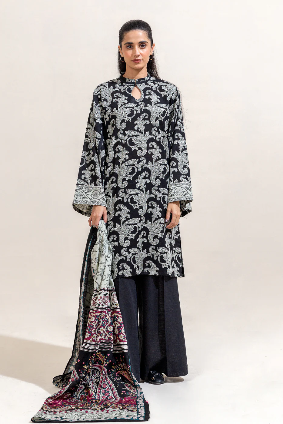2 PIECE PRINTED KHADDAR SUIT-RAVEN TRIBE (UNSTITCHED) - Image 5