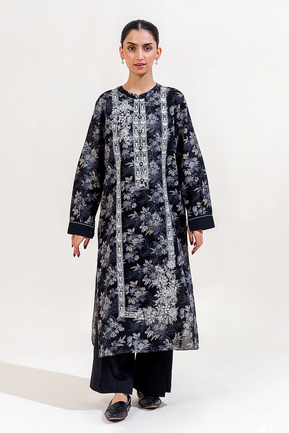 2 PIECE EMBROIDERED KHADDAR SUIT-MYSTIC DUSK (UNSTITCHED) - Image 2