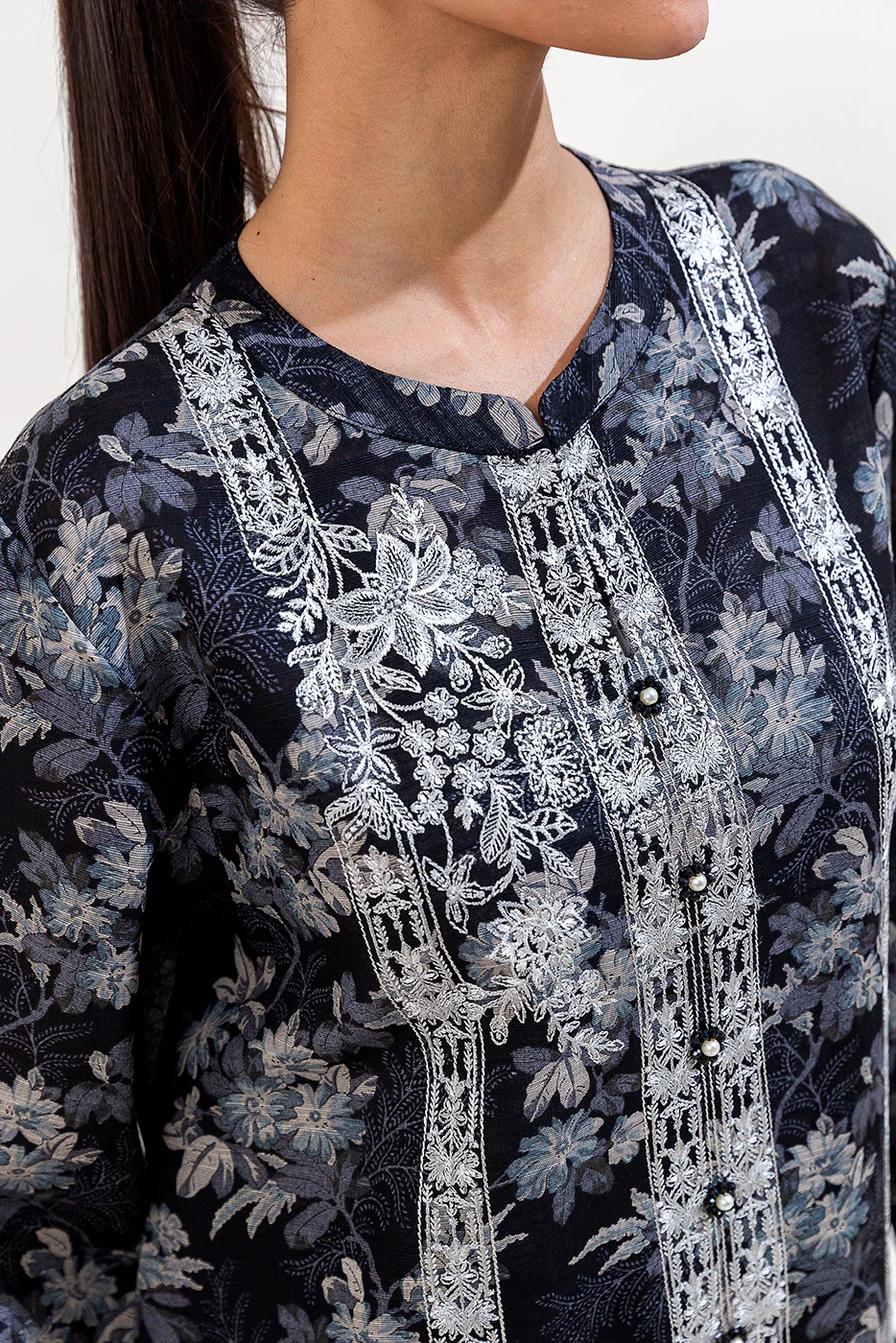 2 PIECE EMBROIDERED KHADDAR SUIT-MYSTIC DUSK (UNSTITCHED) - Image 4