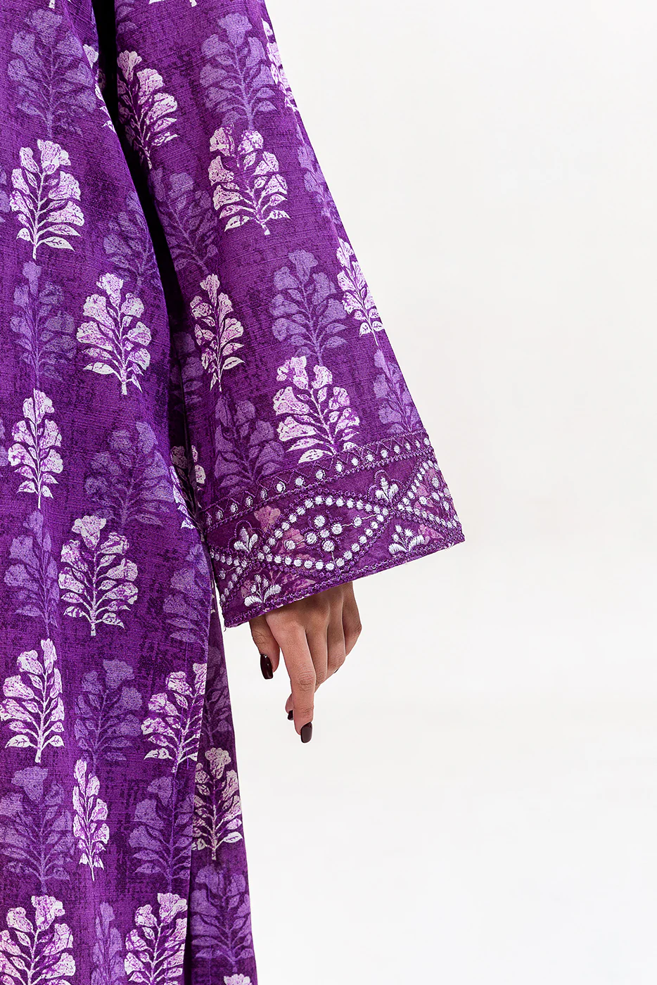 2 PIECE EMBROIDERED KHADDAR SUIT-INDIGO MUSK (UNSTITCHED) - Image 5