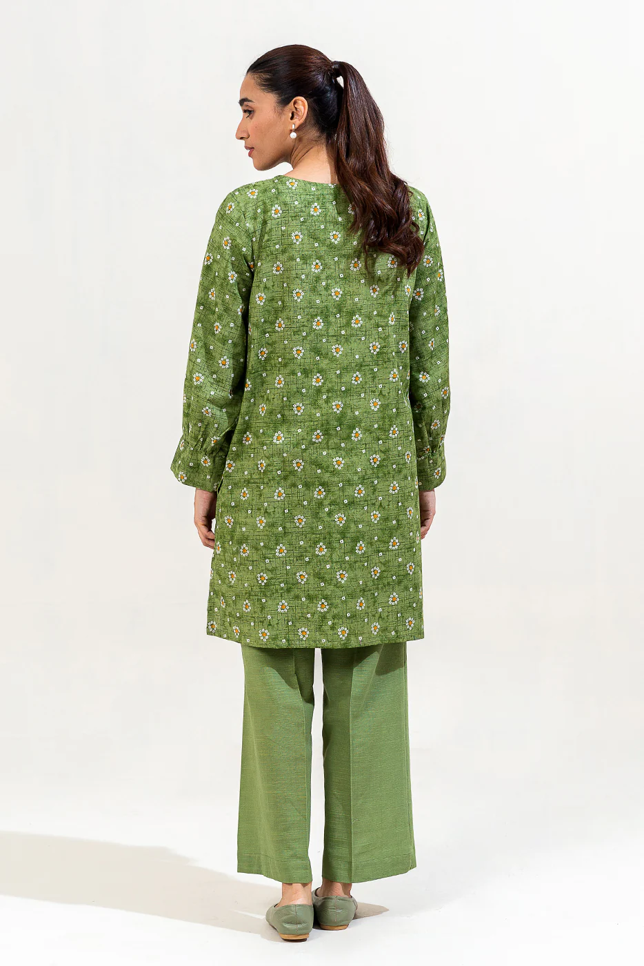 2 PIECE EMBROIDERED KHADDAR SUIT-TRIBAL MOSS (UNSTITCHED) - Image 3