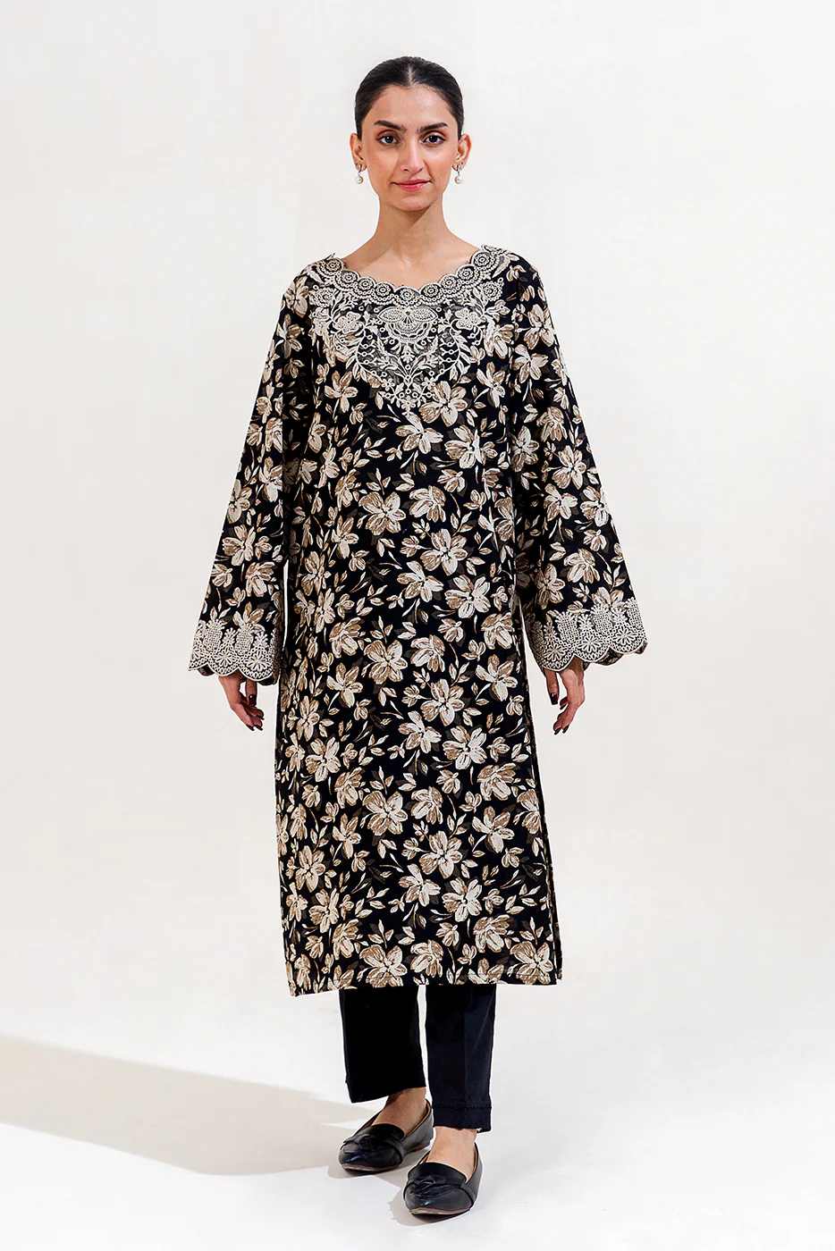 2 PIECE EMBROIDERED KHADDAR SUIT-JADE FLOWERET (UNSTITCHED) - Image 2