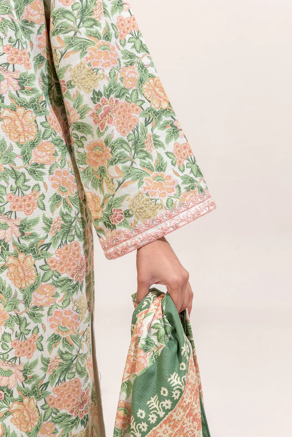 3 PIECE EMBROIDERED KHADDAR SUIT-SAGE ORCHID (UNSTITCHED) - Image 6