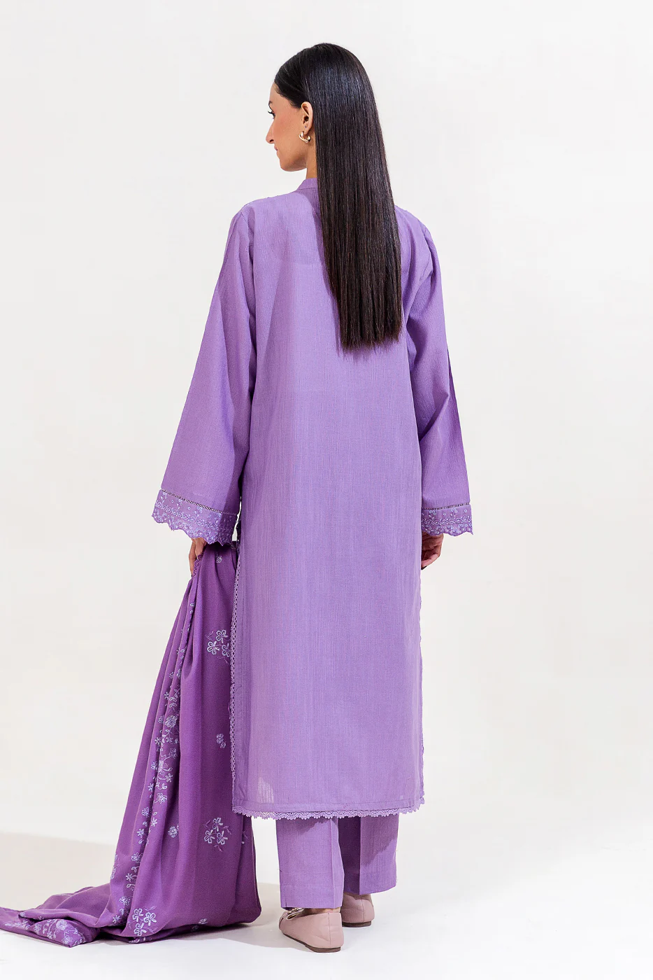 3 PIECE EMBROIDERED KHADDAR SUIT-AMETHYST TALE (UNSTITCHED) - Image 4