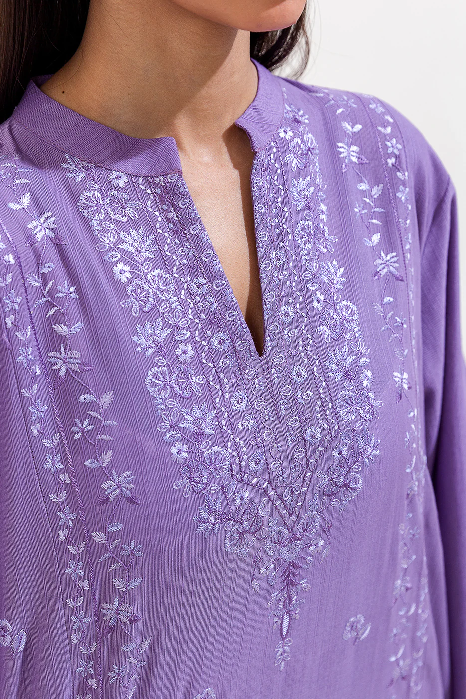 3 PIECE EMBROIDERED KHADDAR SUIT-AMETHYST TALE (UNSTITCHED) - Image 5