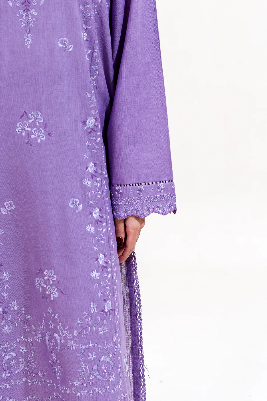 3 PIECE EMBROIDERED KHADDAR SUIT-AMETHYST TALE (UNSTITCHED) - Image 6