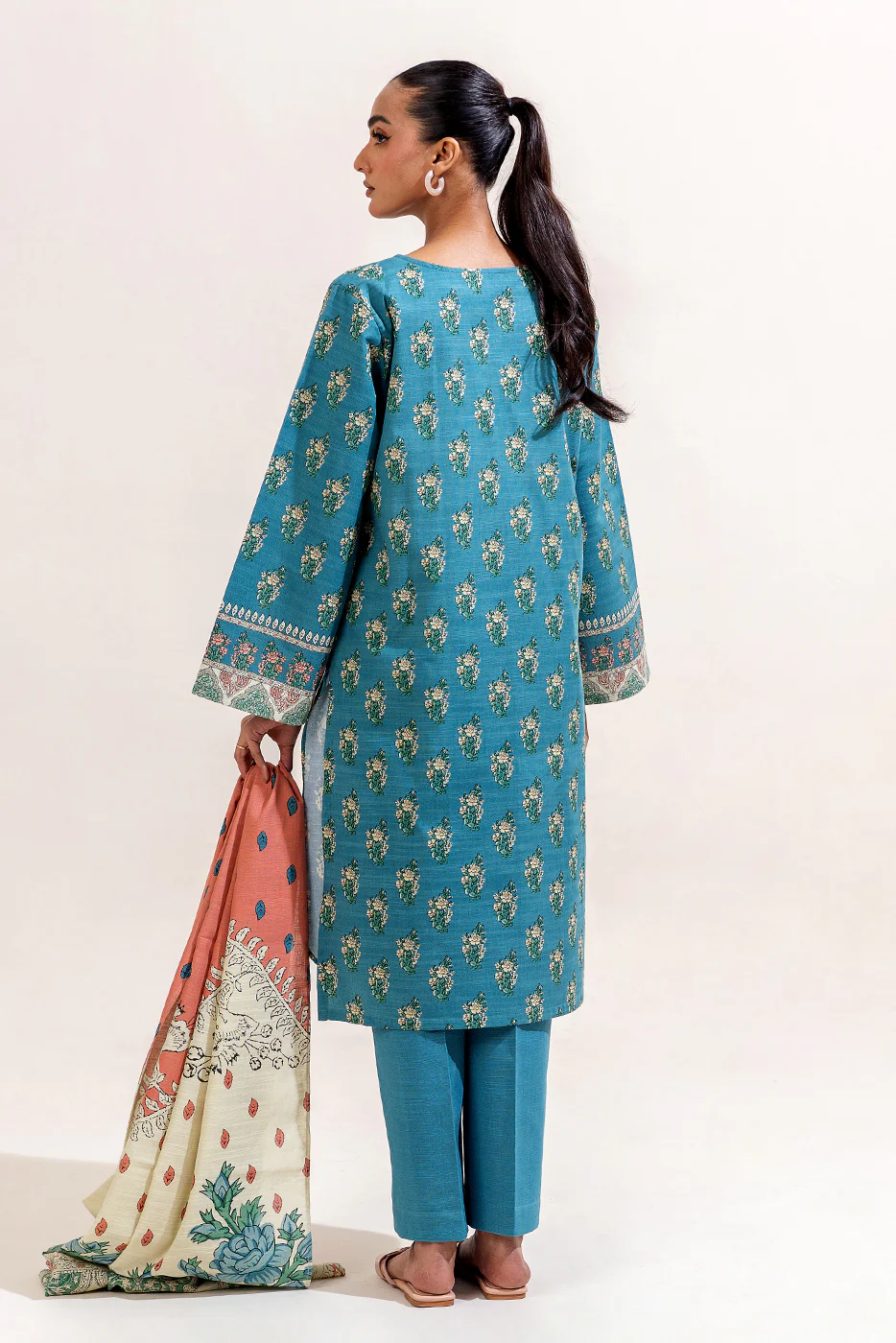3 PIECE PRINTED KHADDAR SUIT-MEDITERRANIAN TIDE (UNSTITCHED) - Image 4