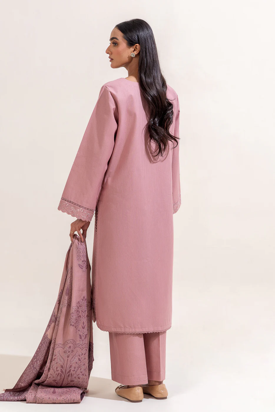 3 PIECE EMBROIDERED KHADDAR SUIT-SPRING FEST (UNSTITCHED) - Image 4