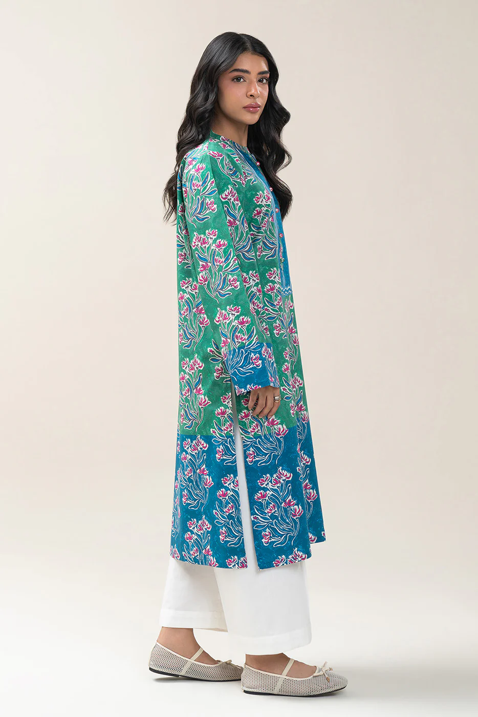 PRINTED COTTON VISCOSE SHIRT (PRET) - Image 4