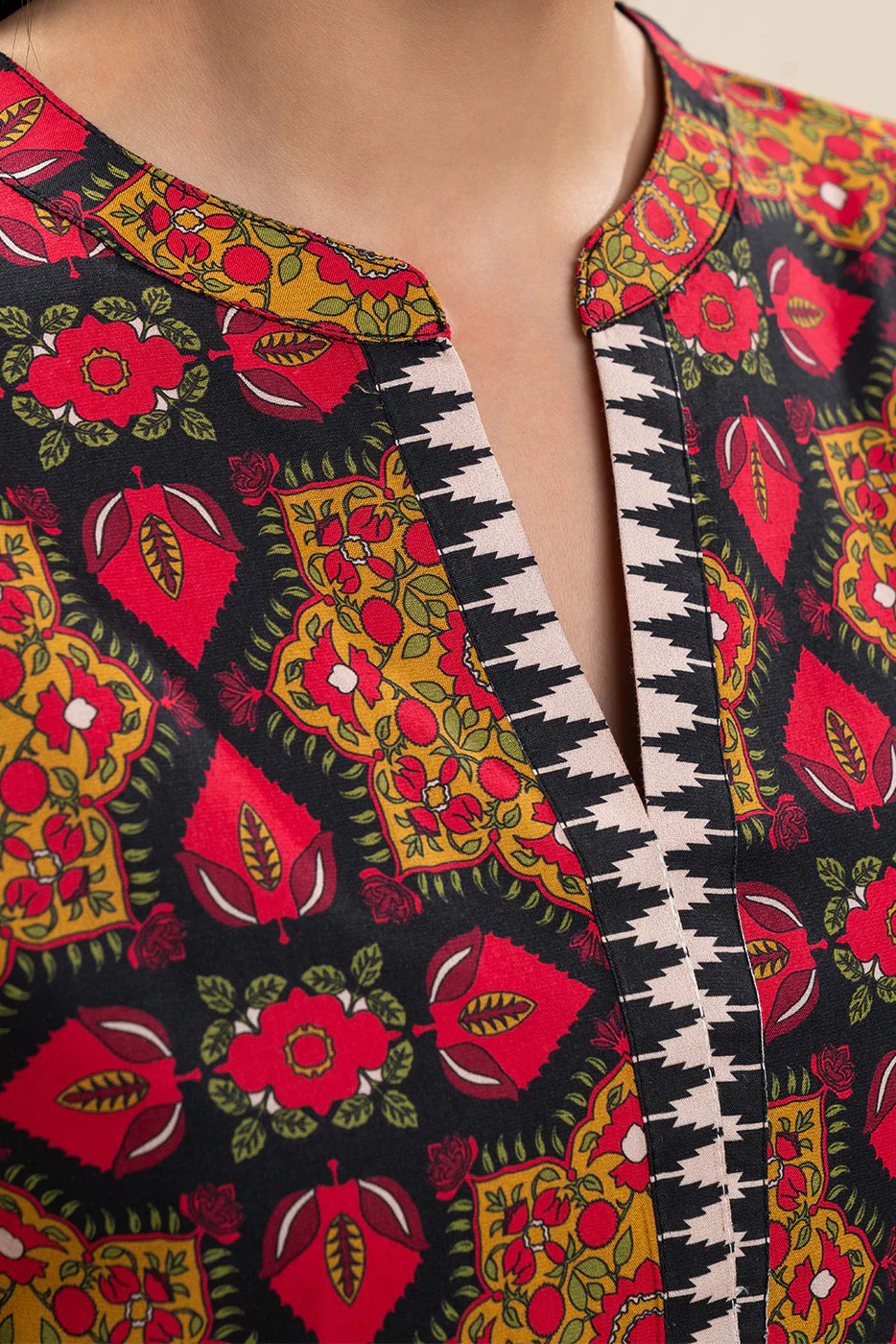 PRINTED COTTON VISCOSE SHIRT (PRET) - Image 5