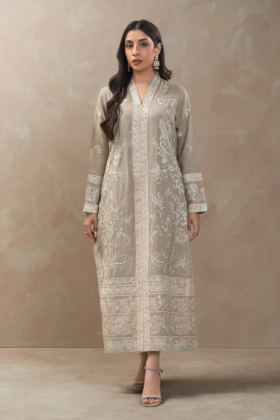 2 PIECE EMBROIDERED RAW SILK SUIT (LUXURY-PRET) - Image 2
