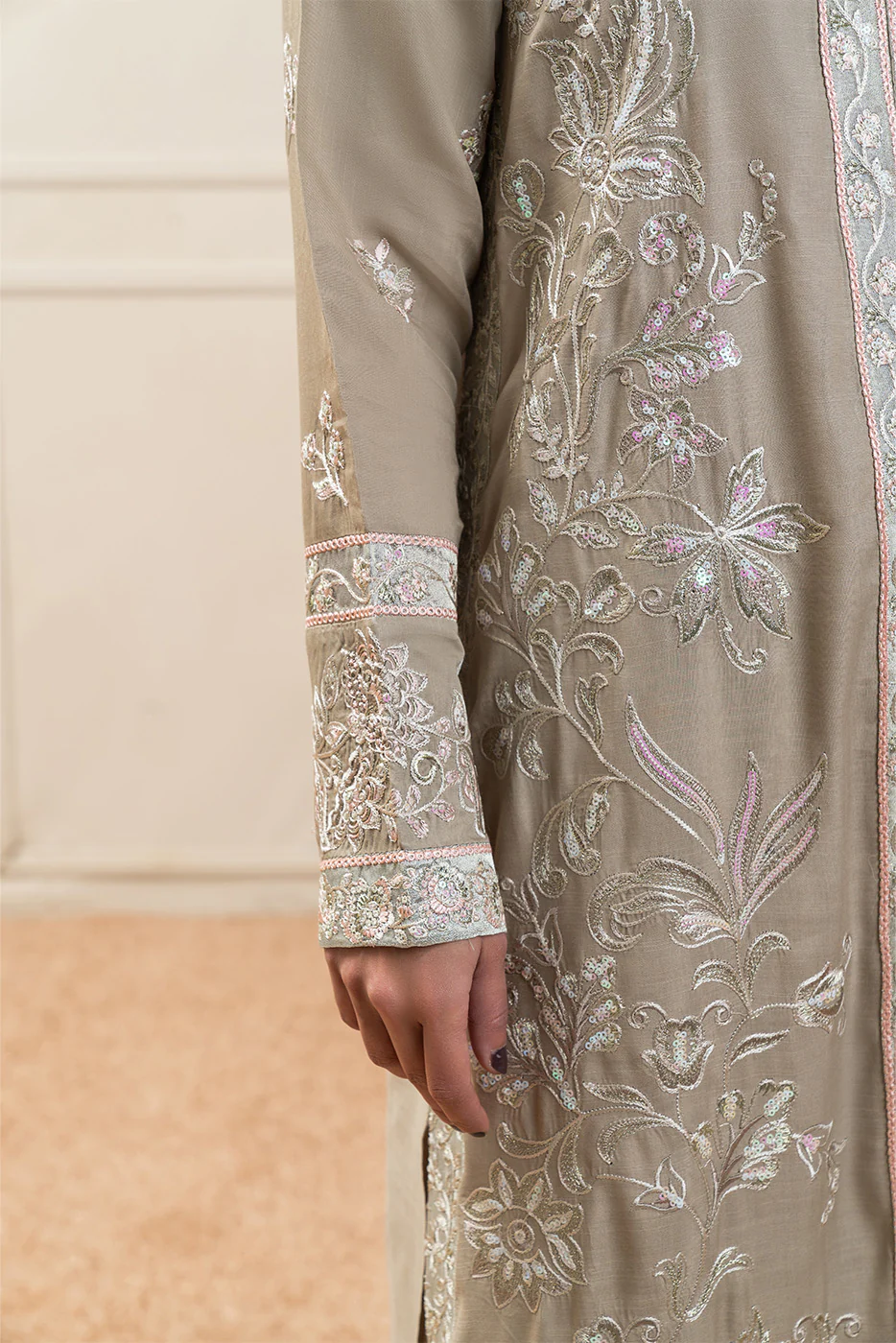 2 PIECE EMBROIDERED RAW SILK SUIT (LUXURY-PRET) - Image 6