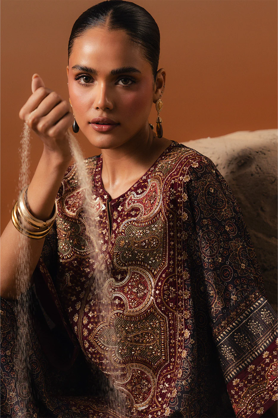 EMBROIDERED SHEMOZE SILK SHIRT (LUXURY PRET) - Image 7