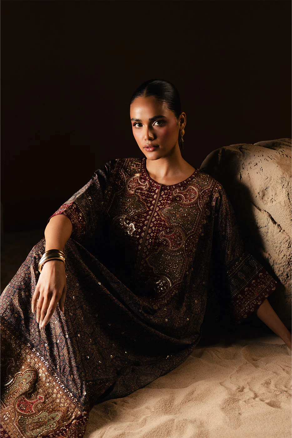 EMBROIDERED SHEMOZE SILK SHIRT (LUXURY PRET) - Image 9