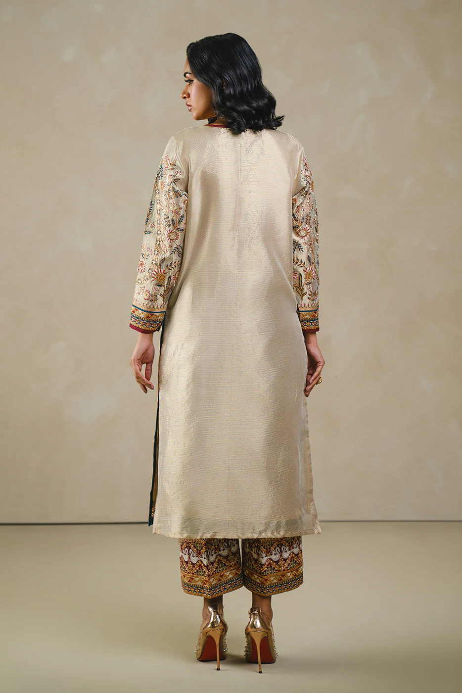 2 PIECE EMBROIDERED TISSUE SUIT (LUXURY PRET) - Image 6